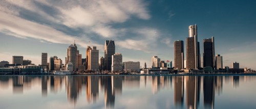 view of Detroit, MI skyline